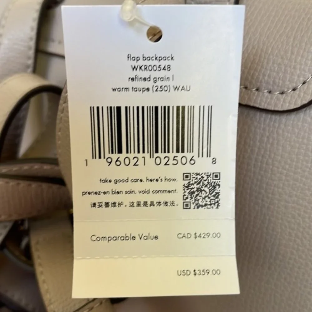 Kate Spade Darcy Flap Backpack Warm Taupe - Picture 10 of 16